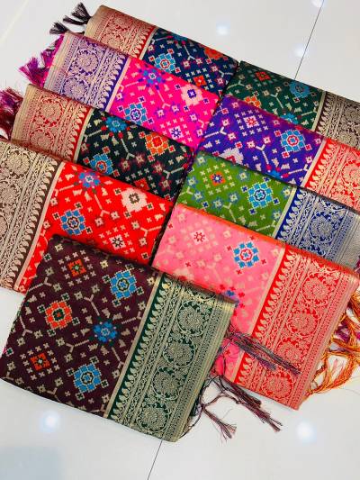 Kesar Patola Silk By Kasmora Weaving Silk Wedding Saree Collection